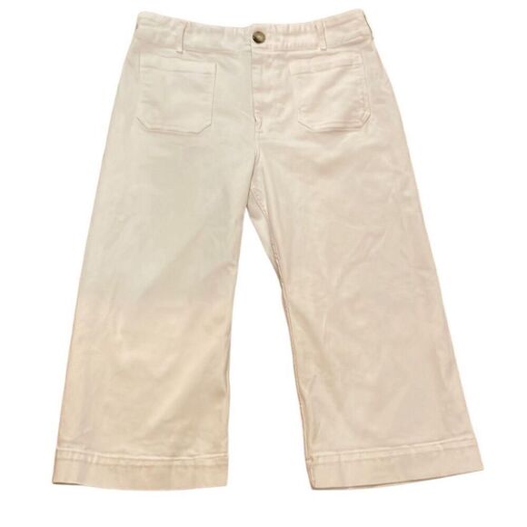 Anthropologie the Colette white crop wide leg jeans size 34p - Picture 4 of 13